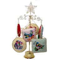 12 Days of Christmas ornaments hand stitched by Strake Jesuit Needlepointers 202//202